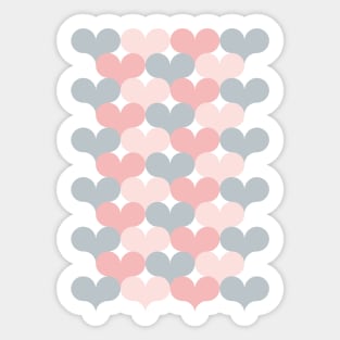 Heart pattern. Pink and gray Sticker